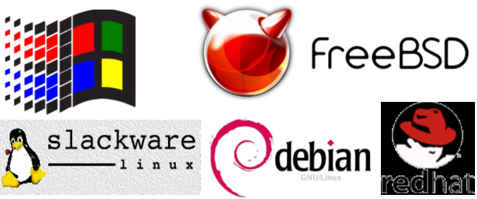 Windows、Linux发行版和FreeBSD（图片来源于网络）